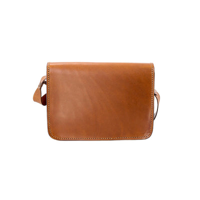 Leather Crossbody Bag in Cuoio Brown Mod 163