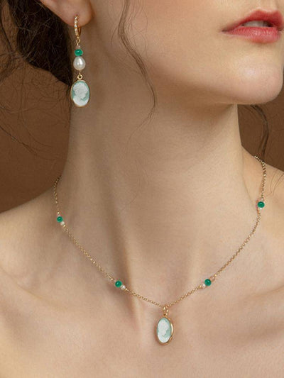 Collier Little Lovelies Camée Vert - Image 2